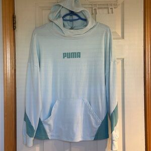 Puma Light Blue/Aqua and Teal French Terry Hoodie. Ladies size 1X 🩵💚🩵